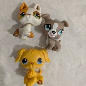 Littlest Pet Shop Brown, Gray, and Yellow Animal Trio